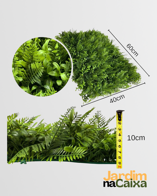 Jardim Vertical de Placas Artificias Samambaia Premium Toque Real 60x40cm