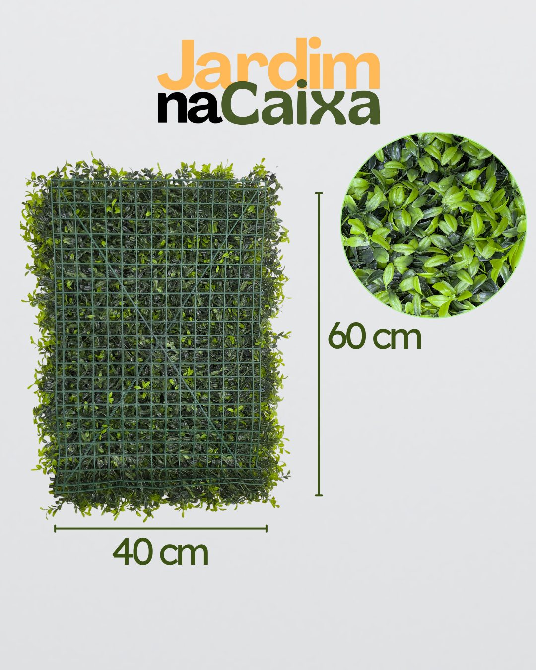 Jardim Vertical de Placas Artificiais Buchinho 60x40cm