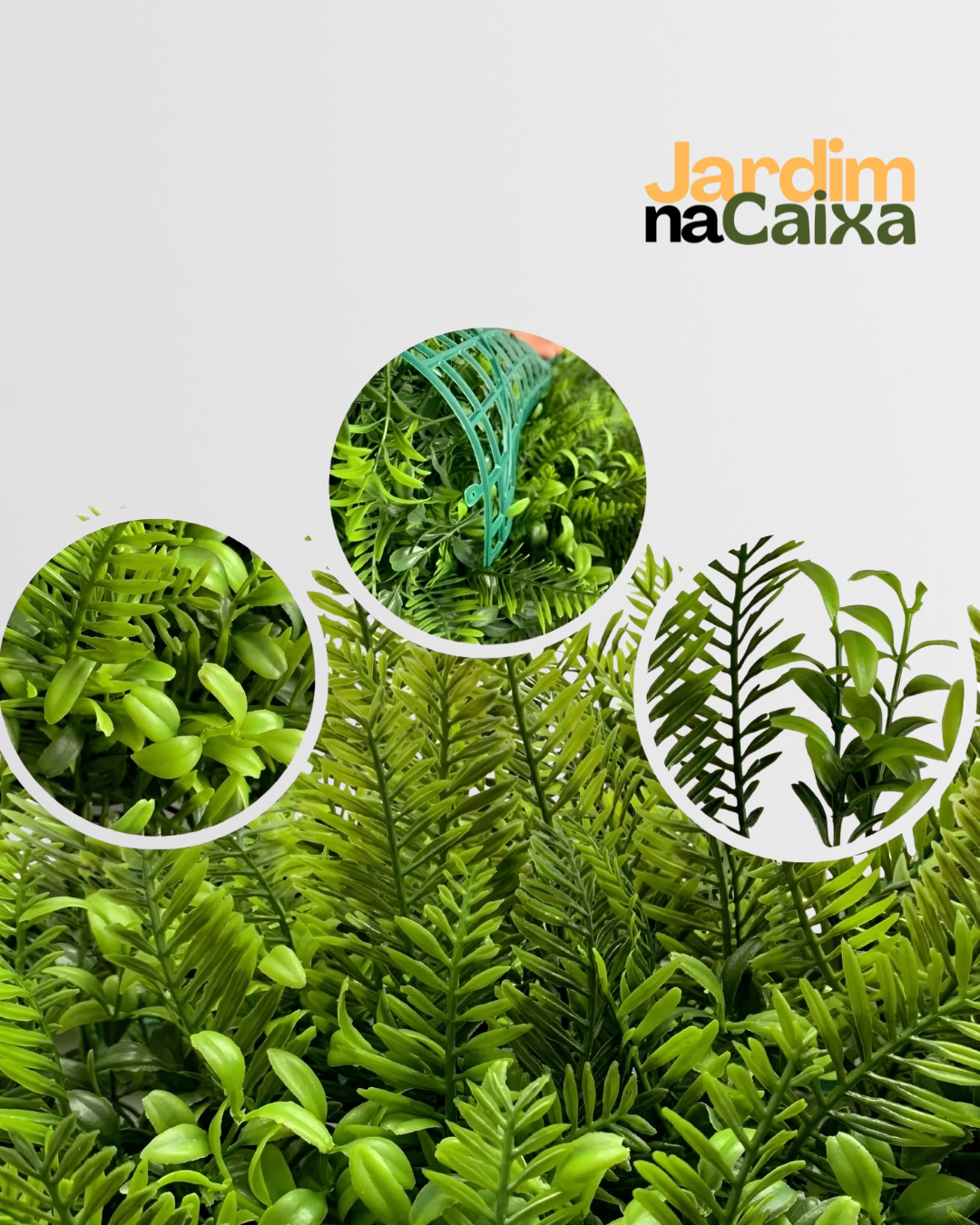 Jardim Vertical de Placas Artificias Samambaia Premium Toque Real 60x40cm