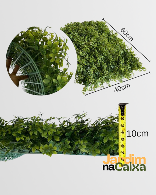 Jardim Vertical de Placas Artificiais Samambaia e Trevo 60x40cm