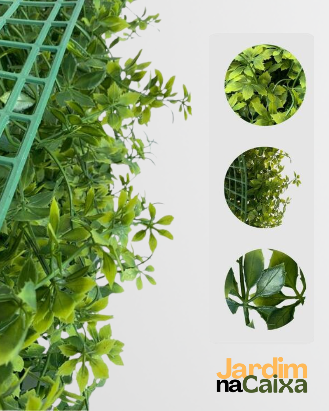 Jardim Vertical de Placas Artificiais Samambaia e Trevo 60x40cm