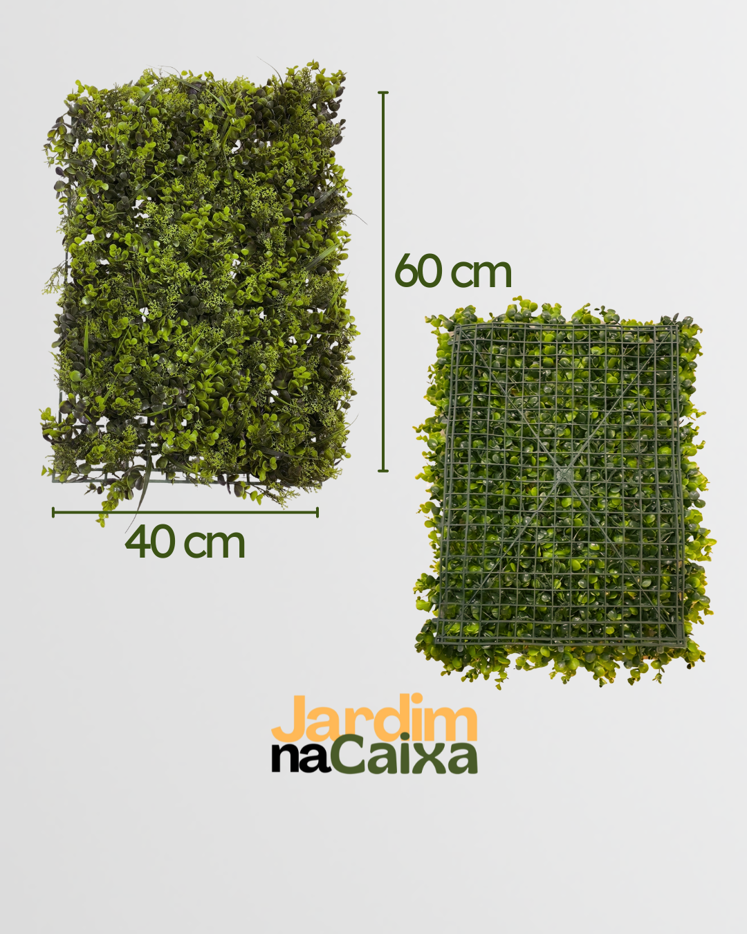 Jardim Vertical de Placas Artificiais Misto Eucalipto Premium 60x40cm