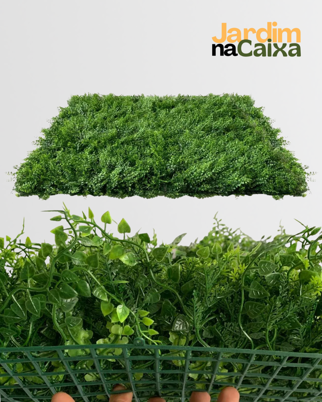 Jardim Vertical de Placas Artificiais Samambaia Renda Premium Toque Real 60x40cm