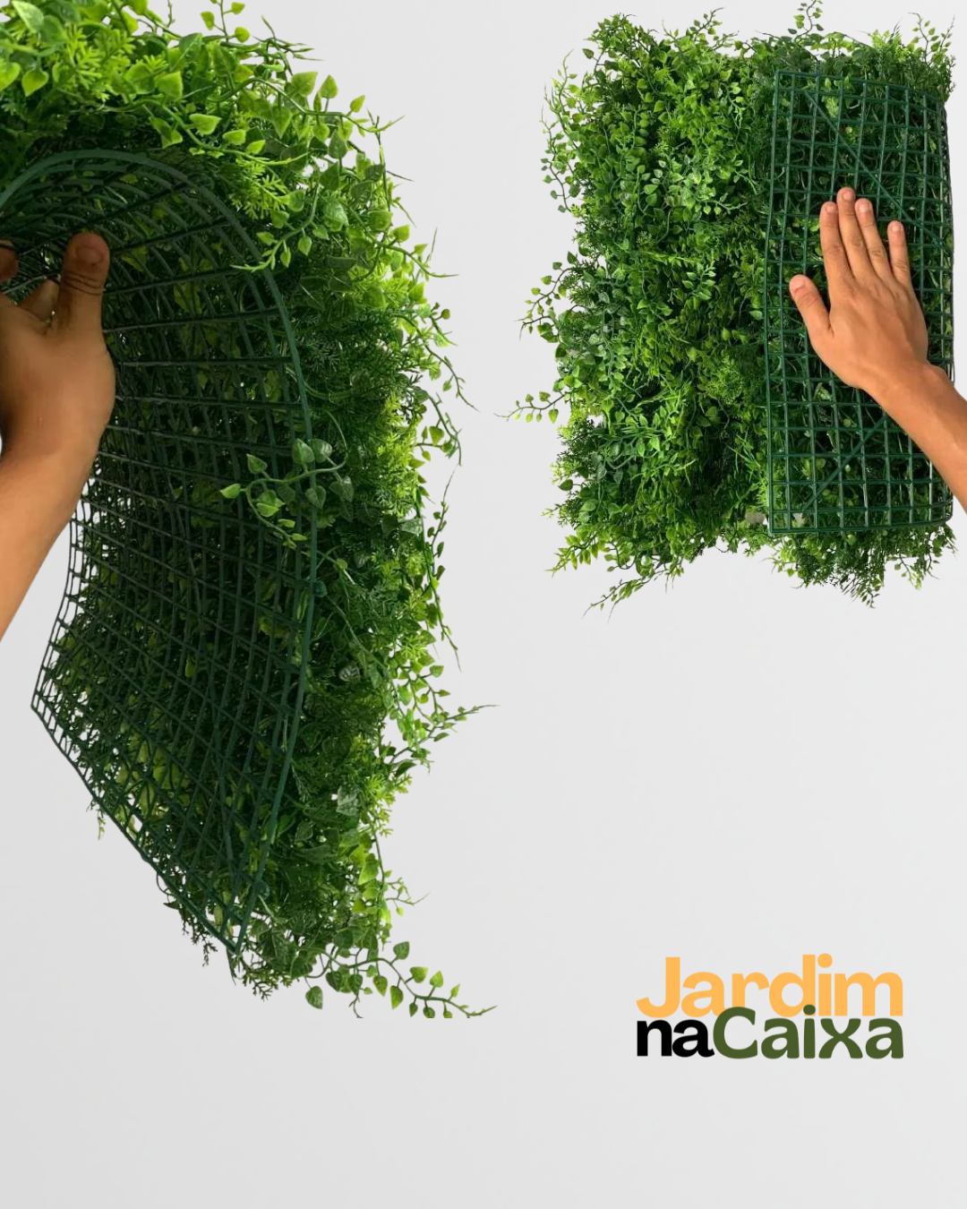 Jardim Vertical de Placas Artificiais Samambaia Renda Premium Toque Real 60x40cm